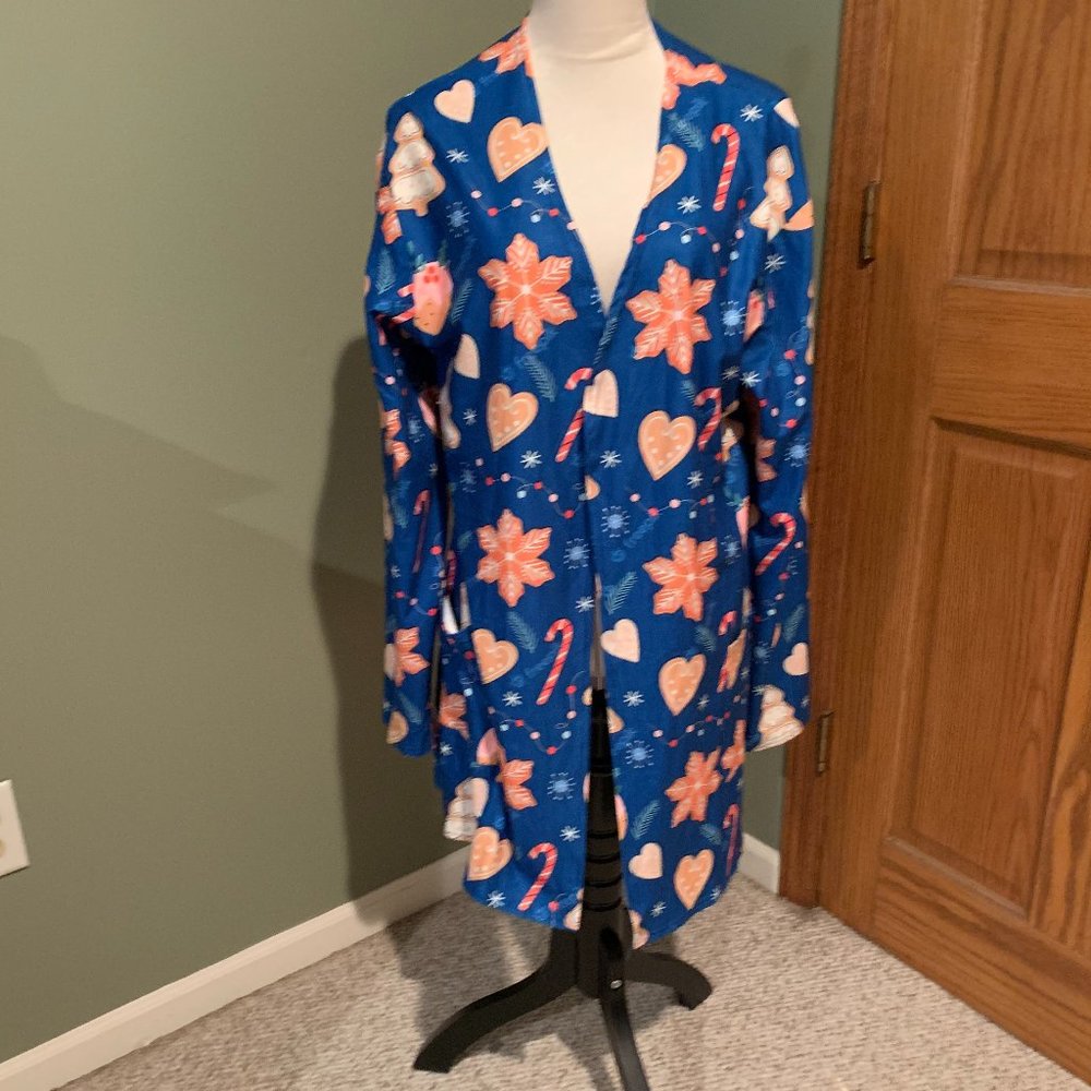 CHRISTMAS LONG SLEEVE LIGHT WEIGHT CARDIGAN WITH POCKETS SIZE L  #282